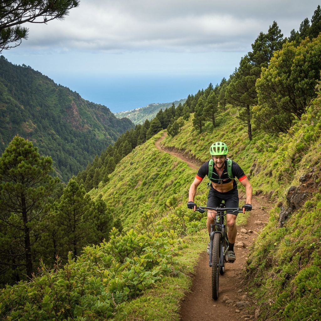 Mountain biking in Madeira's Laurissilva forest